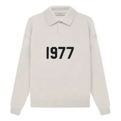 Essentials Fear Of God  Ss22 1977 Henley Rugby Polo Shirt 'wheat' In Gray