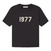 Essentials Fear Of God  Ss22 1977 Logo Tee 'iron' In Black