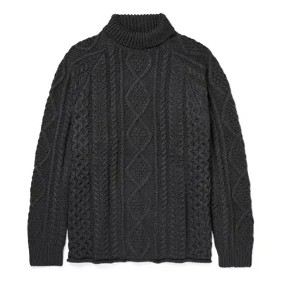 Essentials Fear Of God  Ss22 Cable Knit Turtleneck 'iron' In Gray
