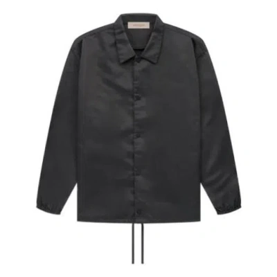 Essentials Fear Of God  Ss22 Coaches Jacket Iron Logo In Black