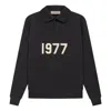 Essentials Fear Of God  Ss22 Knit Ls 1977 Polo Shirt 'iron' In Black