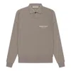 Essentials Fear Of God  Ss22 Long Sleeve Polo Desert Taupe In Gray
