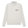 Essentials Fear Of God  Ss22 Long Sleeve Polo Shirt 'light Oatmeal' In Gray