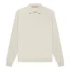 Essentials Fear Of God  Ss22 Long Sleeve Polo Shirt 'wheat' In Neutral