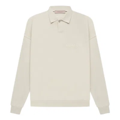 Essentials Fear Of God  Ss22 Long Sleeve Polo Shirt 'wheat' In Neutral