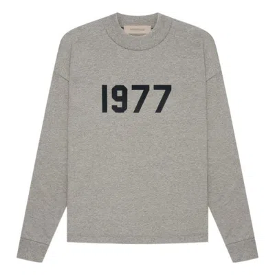 Essentials Fear Of God  Ss22 Long Sleeve T-shirt 1977 'dark Oatmeal' In Gray