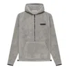 Essentials Fear Of God  Ss22 Mens Polar Fleece Half Zip Hoodle 'dark Oatmeal' In Gray