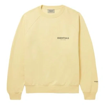 Essentials Fear Of God  Ss22 Mr. Porter Logo-print Cotton-blend Jersey Sweatshirt Cream Garden Glov In Yellow