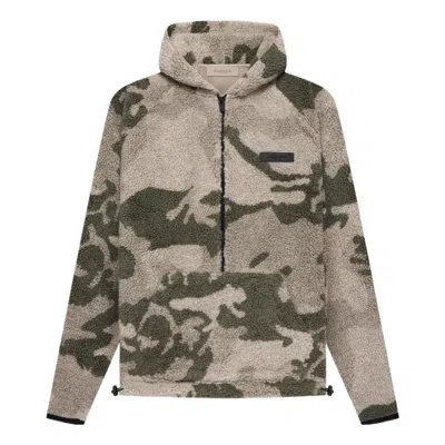 Essentials Fear Of God  Ss22 Polar Fleece Half Zip Hoodie 'camouflage'