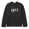 Essentials Fear Of God  Ss22 Raw Edge Sweater Iron 1977 In Black