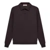 Essentials Fear Of God  Ss23 Knit Long Sleeve Polo Shirt 'plum'