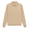 Essentials Fear Of God  Ss23 Knit Long Sleeve Polo Shirt 'sand' In Brown