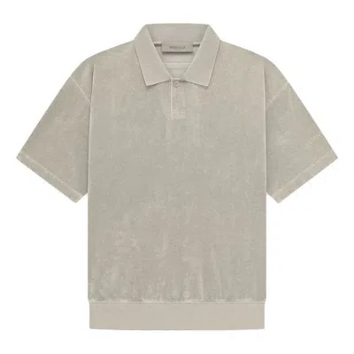 Essentials Fear Of God  Ss23 Long Sleeve French Terry Polo 'beige' In Gray