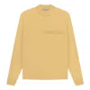 Essentials Fear Of God  Ss23 Long Sleeve Logo Tee 'light Tuscan' In Yellow