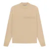 Essentials Fear Of God  Ss23 Long Sleeve Logo Tee 'sand' In Neutral