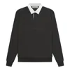 Essentials Fear Of God  Ss23 Waffle Long Sleeve Polo Shirt 'off-black'