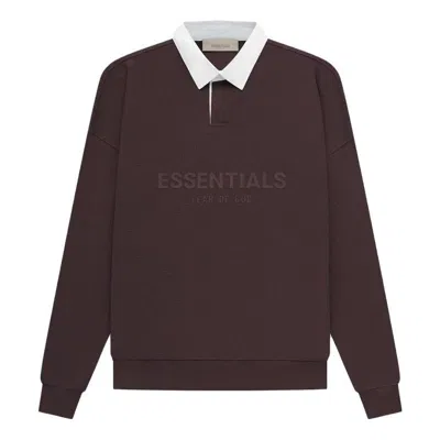 Essentials Fear Of God  Ss23 Waffle Long Sleeve Polo Shirt 'plum'