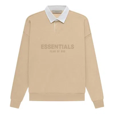 Essentials Fear Of God  Ss23 Waffle Long Sleeve Polo Shirt 'sand'