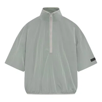 Essentials Fear Of God  Ss234 Half Zip Mockneck Shirt 'seal' In Gray