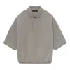 Essentials Fear Of God  Ss24 3/4 Sleeve Polo Shirt 'heather Grey' In Gray