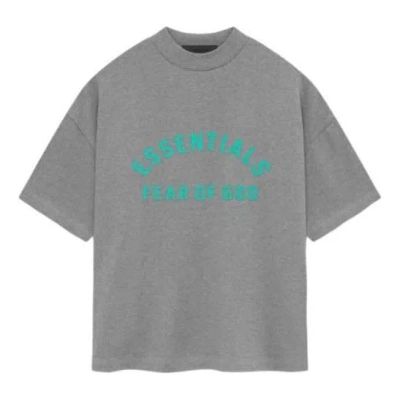 Essentials Fear Of God  Ss24 Crewneck T-shirt 'dark Heather Oatmeal'