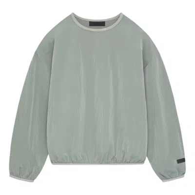 Essentials Fear Of God  Ss24 Crinkle Nylon Pullover Crewneck 'seal' In Gray