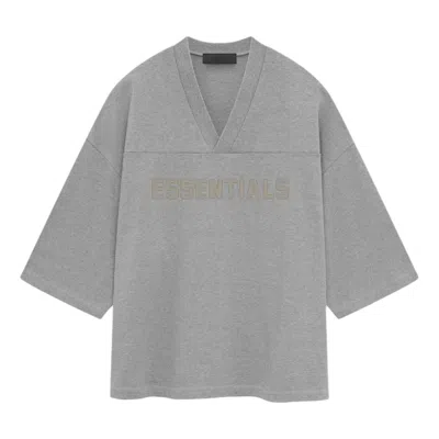 Essentials Fear Of God  Ss24 Football T-shirt 'dark Heather Oatmeal'
