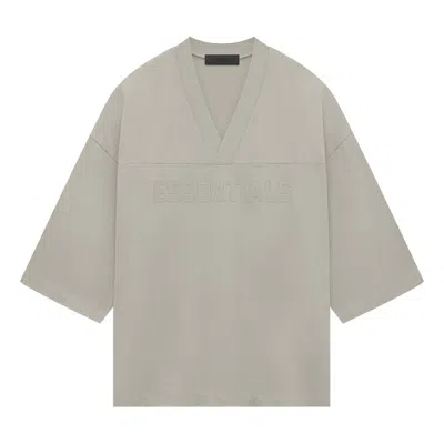 Essentials Fear Of God  Ss24 Heavy Jersey Football T-shirt 'seal' In Gray
