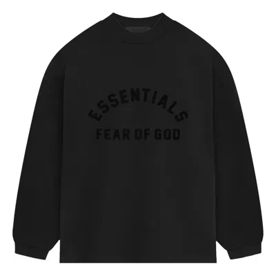 Essentials Fear Of God  Ss24 Heavy Jersey Long-sleeve T-shirt 'jet Black'