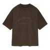 Essentials Fear Of God  Ss24 Heavy T-shirt 'heather Wood' In Brown