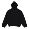 Essentials Front Logo Patch Panelled Hoodie In Black