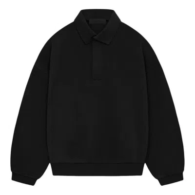 Essentials Fear Of God  Ss24 Long Sleeve Polo Shirt 'jet Black'