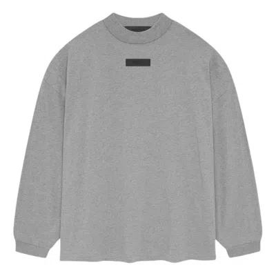Essentials Fear Of God  Ss24 Long-sleeve Tee 'dark Heather Oatmeal'