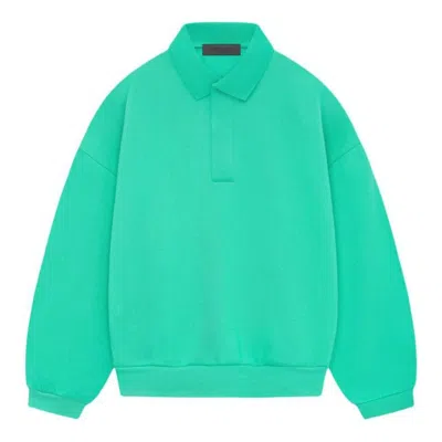 Essentials Fear Of God  Ss24 Long-sleeve Polo 'mint Leaf' In Green