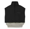 Essentials Fear Of God  Ss24 Nylon Fleece Mockneck Vest 'seal Jet Black'