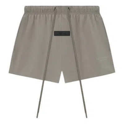 Essentials Fear Of God  Ss24 Nylon Running Short 'dust' In Grey