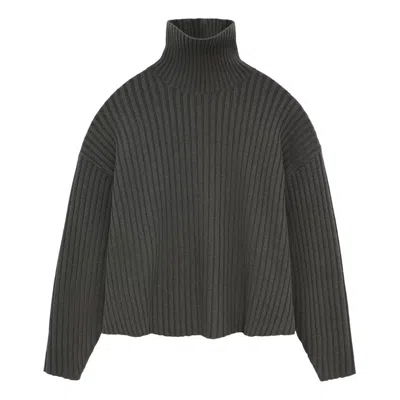 Essentials Fear Of God  Ss24 Turtleneck 'ink' In Gray