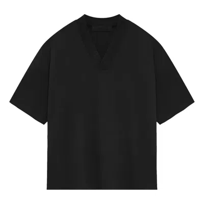 Essentials Fear Of God  Ss24 V Neck T-shirt 'jet Black'