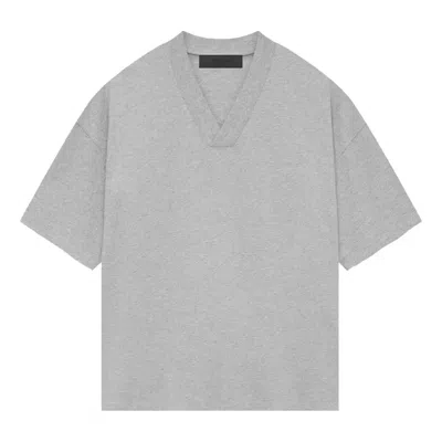 Essentials Fear Of God  Ss24 V Neck T-shirt 'light Heather Grey'