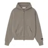 Essentials Fear Of God  Ss25 Classic Fleece Zip-up Hoodie 'homestead Heather' In Gray