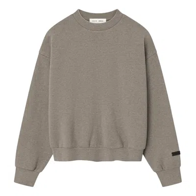 Essentials Fear Of God  Ss25 Fleece Sweatshirt 'homestead Heather' In Gray