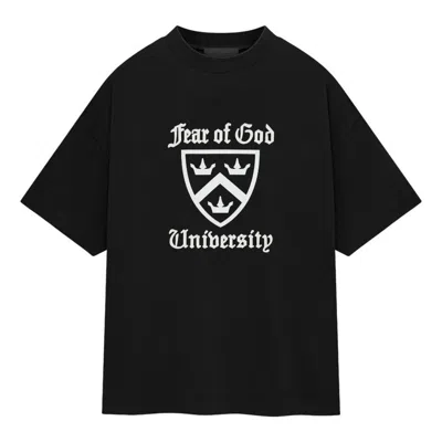 Essentials Fear Of God  Ss25 Heavy T-shirt 'college Shield Black'