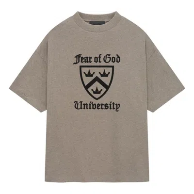 Essentials Fear Of God  Ss25 Heavy T-shirt 'college Shield Heather Grey'