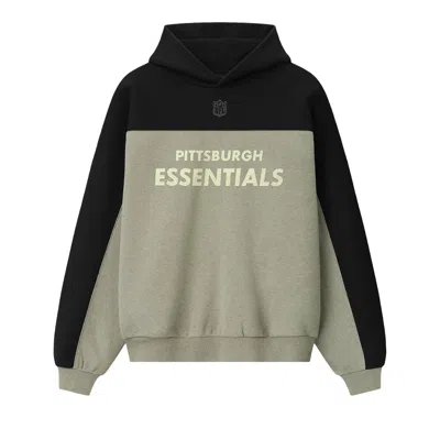 Pre-owned Essentials Fear Of God  Steelers 90s Relaxed Hoodie 'seal Heather' | Grey | Men's Size Xs