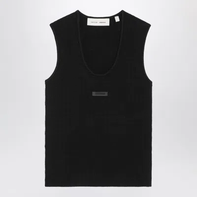 Essentials Fear Of God  Stretch Waffle Knit Mini Tank Top In Black