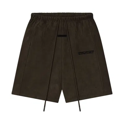 Pre-owned Essentials Fear Of God  Suede Fleece Relaxed Short 'brown' | Men's Size M