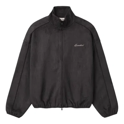Essentials Fear Of God  Suede Fleece Signature Modern Track Jacket W/ Piping 'ink Black'