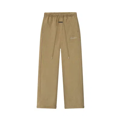 Pre-owned Essentials Fear Of God  Suede Fleece Signature Relaxed Pant 'dune' | Tan | Women's Size M