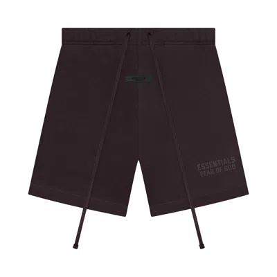 Pre-owned Essentials Fear Of God  Sweatshort 'plum' In Brown