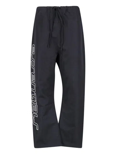 Essentials Fear Of God  Tapered Nylon Trousers In Black